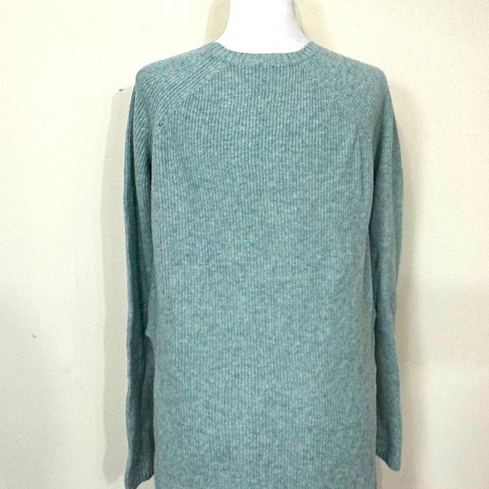 NEW Anthropologie Moth Soft Green Crew Neckline Sweater Pullover Dress Tunic S/M - Picture 9 of 16